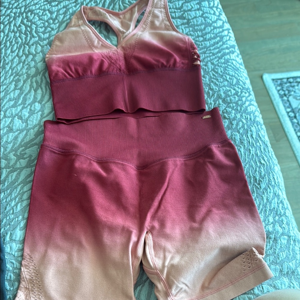 PINK Victoria's Secret Pink and Tan Sports Bra